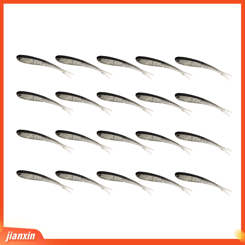 (In Stock) 20 Pcs 2.3g 7.5 cm Buatan Garpu Ekor Umpan Lembut Silikon Umpan Pancing Tackle