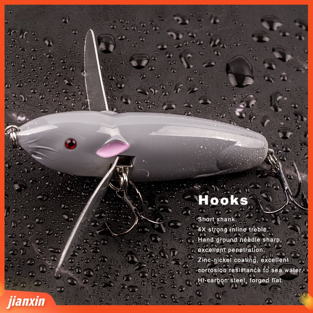 (In Stock) 8cm /14g Umpan Pancing Simulasi 3D Fisheyes Tajam Kait Mini Reusable Atraksi Ikan Ringan Topwater Buatan Mouse Bass Umpan Peralatan Memancing