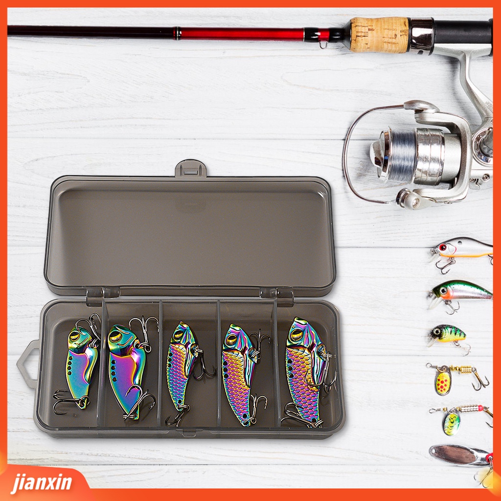(In Stock) 1set 7g10g14g Umpan Pancing Dengan Kotak Desain Simulasi Kait Tajam Warna-Warni Desain Payet Logam Memikat Aksesoris Ikan Luar Ruangan Untuk Penggunaan Sehari-Hari