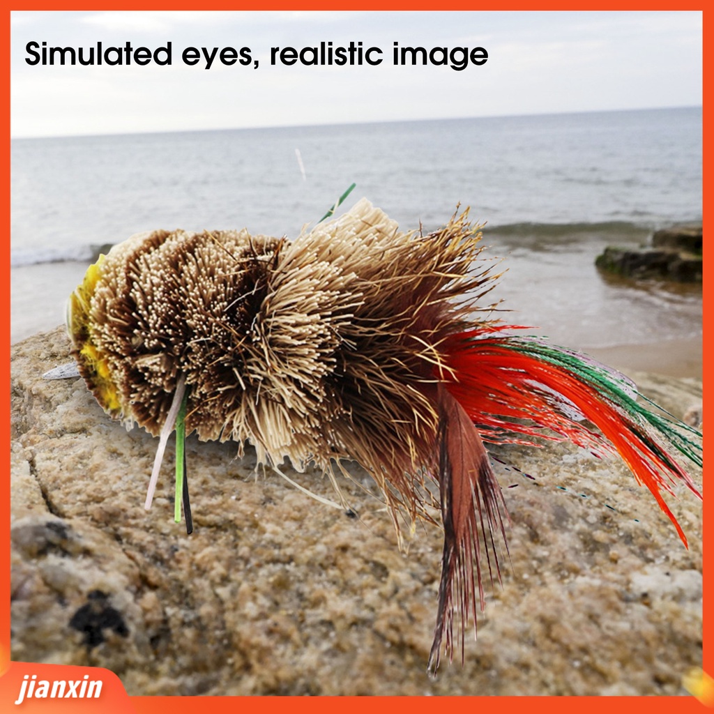 (In Stock) 3D Mata Imitasi Bulu Palsu Umpan Kait Tunggal Rambut Hidup Burung Hantu Buatan Memikat Aksesori Memancing