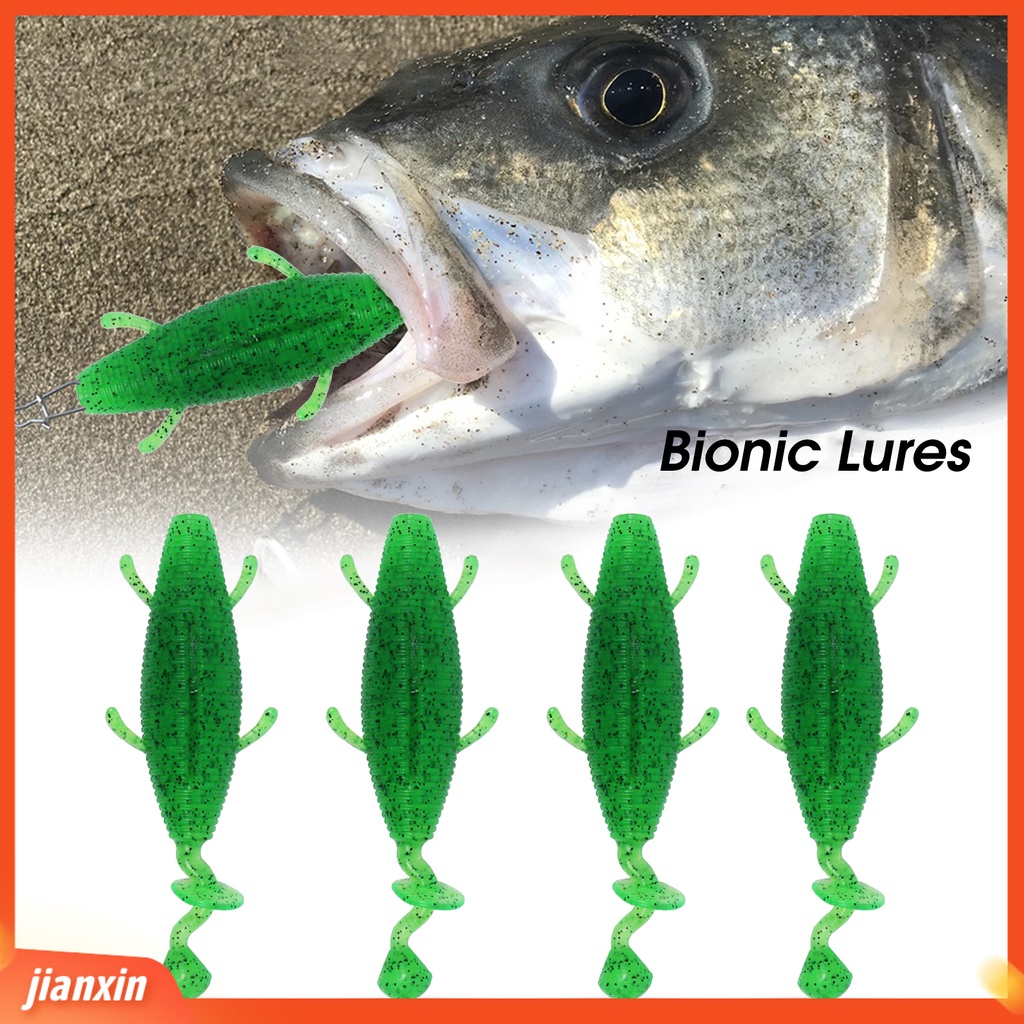 (In Stock) 4Pcs 15g Umpan Umpan Ikan Simulasi Tinggi Menggoda Elastis Bercahaya Bentuk Larva Hidup Lembut Palsu Lure Fishing Tackle