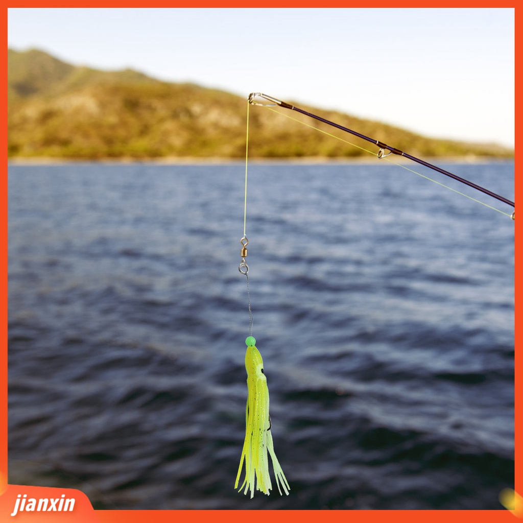 (In Stock) 16cm/8g Silikon Umpan Cumi Tajam Hidup Berenang Kait Ganda Rok Gurita Umpan Alat Pancing
