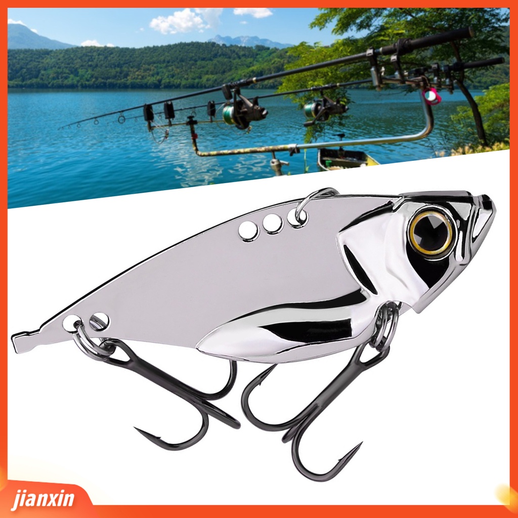 (In Stock) 1Pc/5Pcs Bass Memancing Umpan Simulasi 3D Fisheye Tajam Kait Ganda Wobbler Mencegah Lolos Warna Emas/Perak Wastafel VIB Umpan Umpan Logam Umpan Keras Perlengkapan Memancing