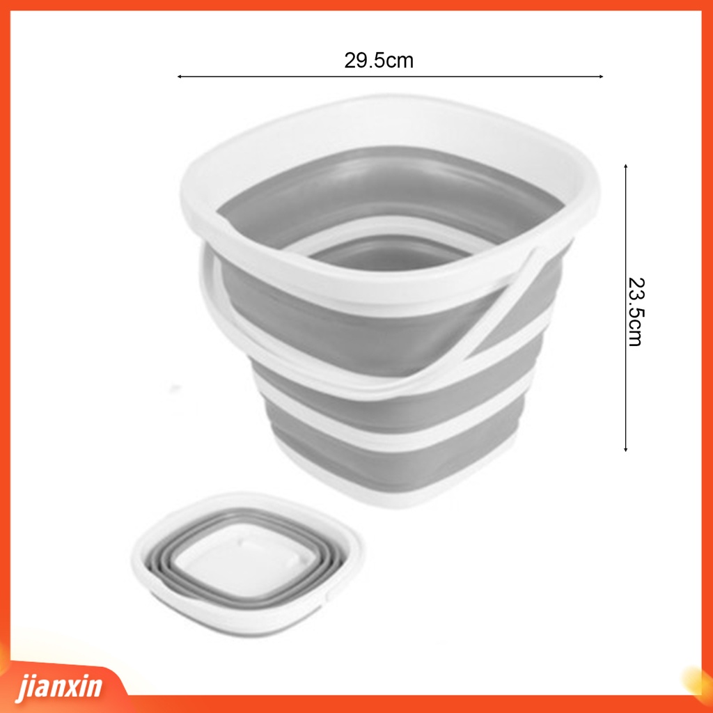 (In Stock) 10L Collapsible Bucket Trapezium Striped with Ergonomic Handle Bendable Great Load Bearing Angling Foldable Ember Pancing Kapasitas Besar Perlengkapan Rumah Tangga