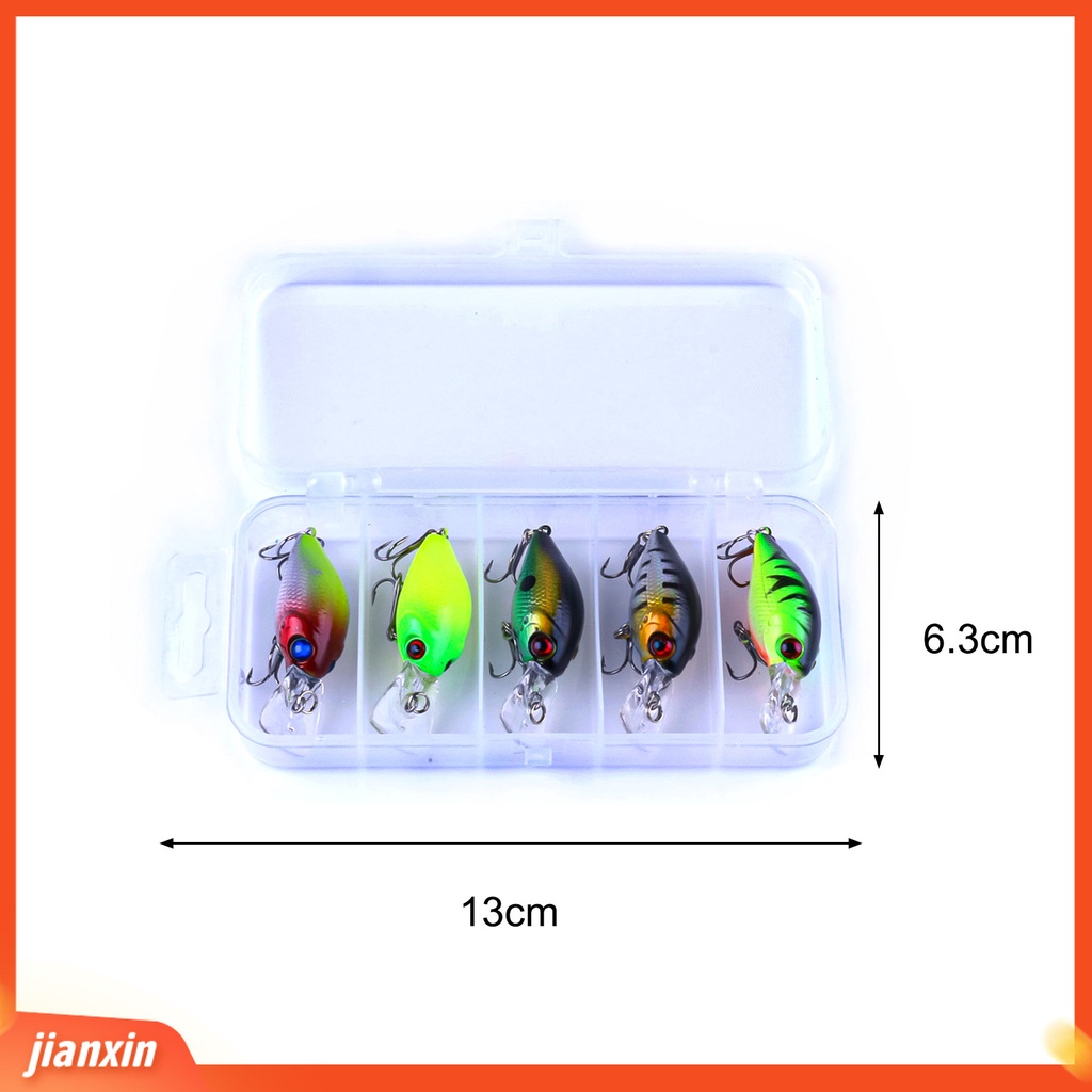 (In Stock) 5Pcs Umpan Pancing Bionic Menarik Tahan Aus Tajam Keras Lure Hook Jig Dengan Case Untuk Memancing Laut