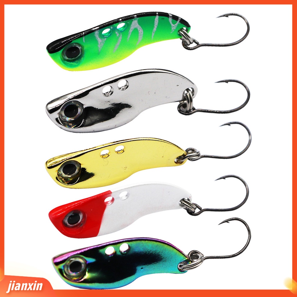 (In Stock) 5Pcs 28mm Mini Getar 3D Mata Memancing Umpan Logam Umpan Palsu Untuk Outdoor