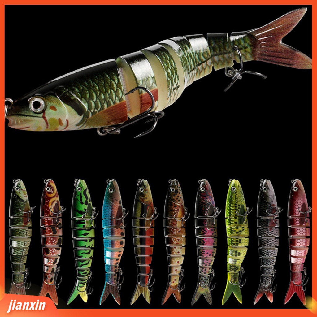 (In Stock) 13.5cm /20g Multi Jointed Lifelike Slow Sinking Plastic Fishing Bait Lure Pensil Untuk Pecinta Memancing