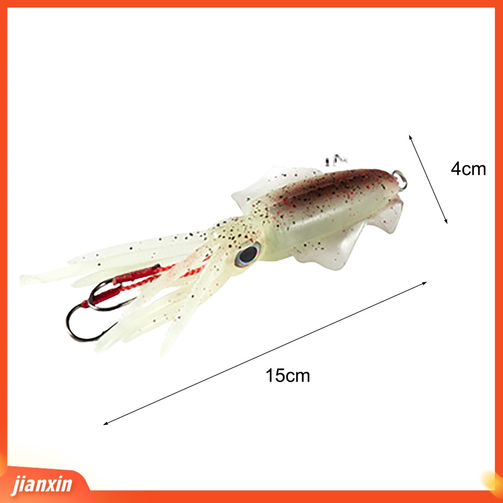 (In Stock) 15cm 60g Squid Lure Luminous Precise Balance Metal UV Umpan Pancing Untuk Memancing Di Laut