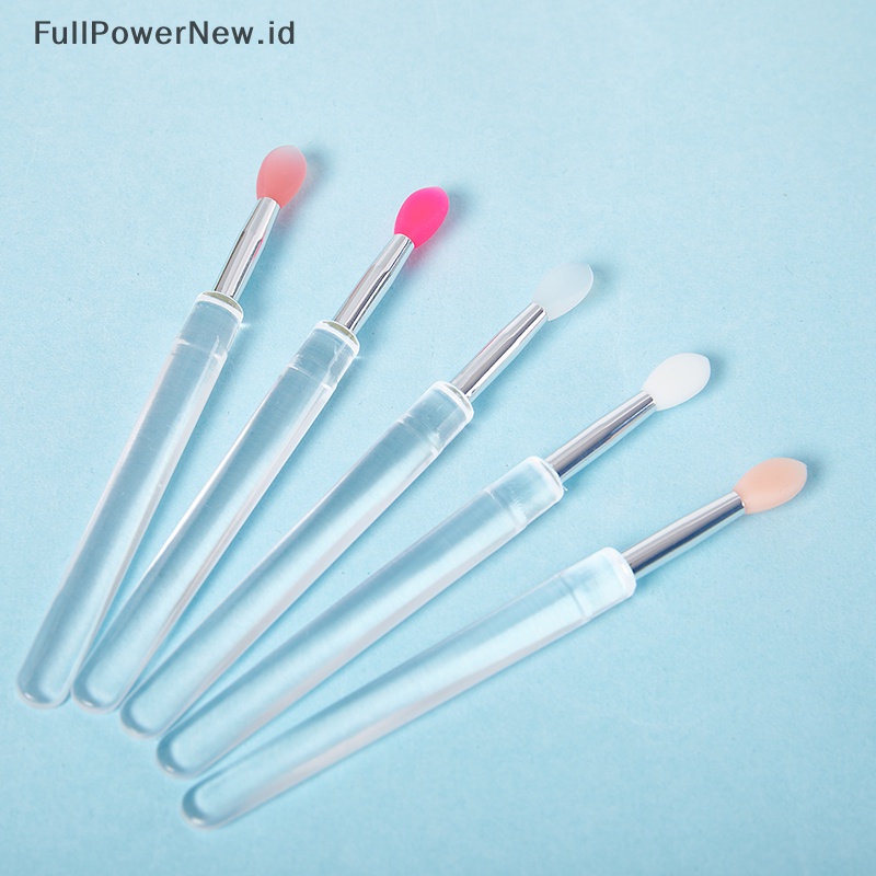 Power 2pcs Lip Gloss Aplikator Kuas Bibir Silikon Dengan Tutup Debu Brush Makeup ID