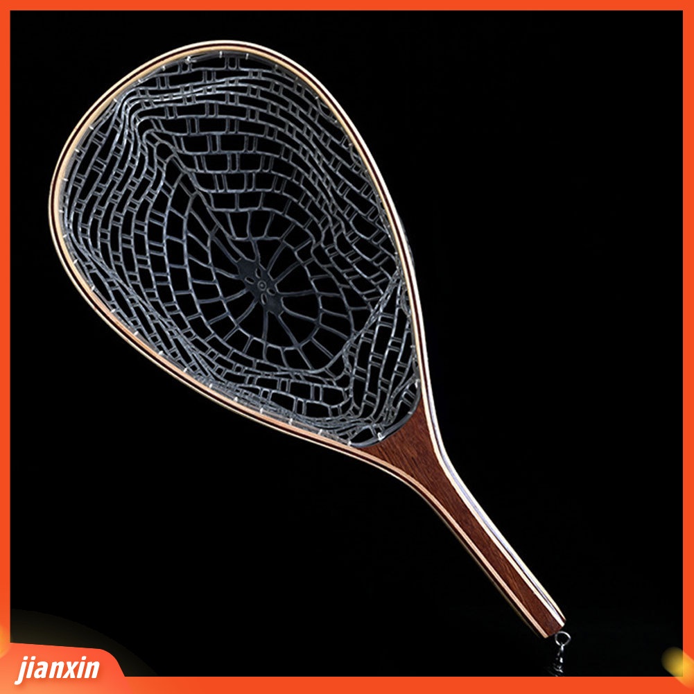 (In Stock) Karet Gagang Kayu/Nylon Mesh Fly Jaring Arahan Pancing Tangkap Pelepas Sendok