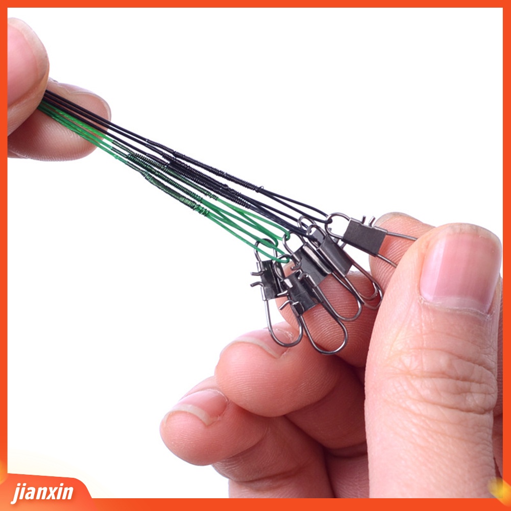 (In Stock) 20Pcs Kawat Baja Anti Gigit Pemimpin Putar Alat Pancing Tackle Aksesori Ikan