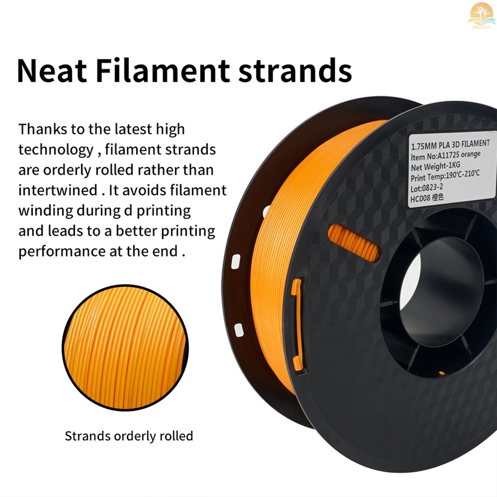 In Stock KINGROON 3D Printer PLA Filament 1KG 1.75mm Bahan Printing 3D Berkualitas Tinggi Degradable Ramah Lingkungan Plastik Dimensi Akurasi+/-0.02mm Standar 1rol