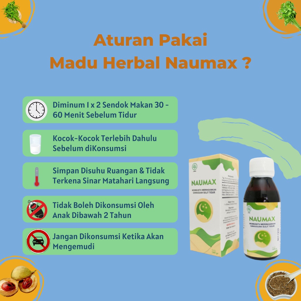 Madu Naumax Herbal Ori bisa COD untuk Insomnia Gangguan Sulit Tidur Relaksasi Tubuh, Mengatasi Depresi dan Cemas ORIGINAL