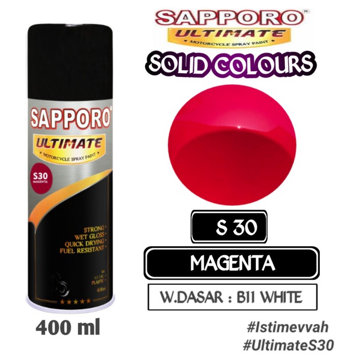 

S30 MAGENTA SAPPORO ULTIMATE 400ml Cat Semprot Pylok Pilok Pylox