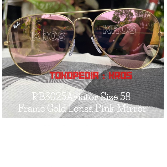 Rayban aviator 3025 gold lens rose gold women Original NEW