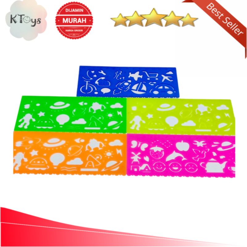 50 pcs Mainan Edukasi anak Penggaris rotary kotak 4 warna