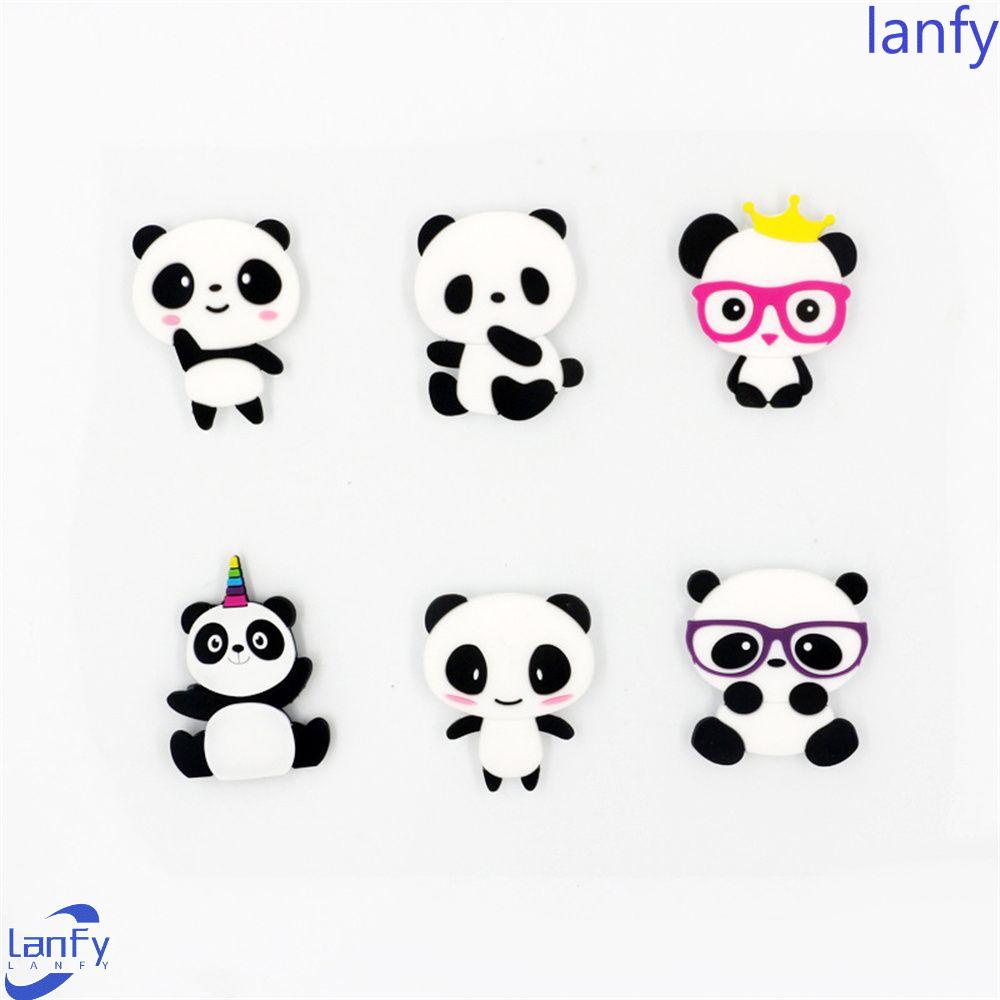 LANFY Panda Animal Keychain 10 Pcs/ lot Woman Girl Key Holder Hadiah Perhiasan Liontin Panda