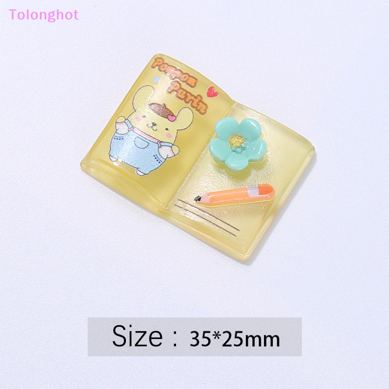 Tolonghot&gt; 5PCS DIY Jepit Rambut Cangkir Air Stiker Ponsel Case Aksesoris Hadiah Bercahaya Mini Resin Kartun Memutar Bunga Pensil Buku well