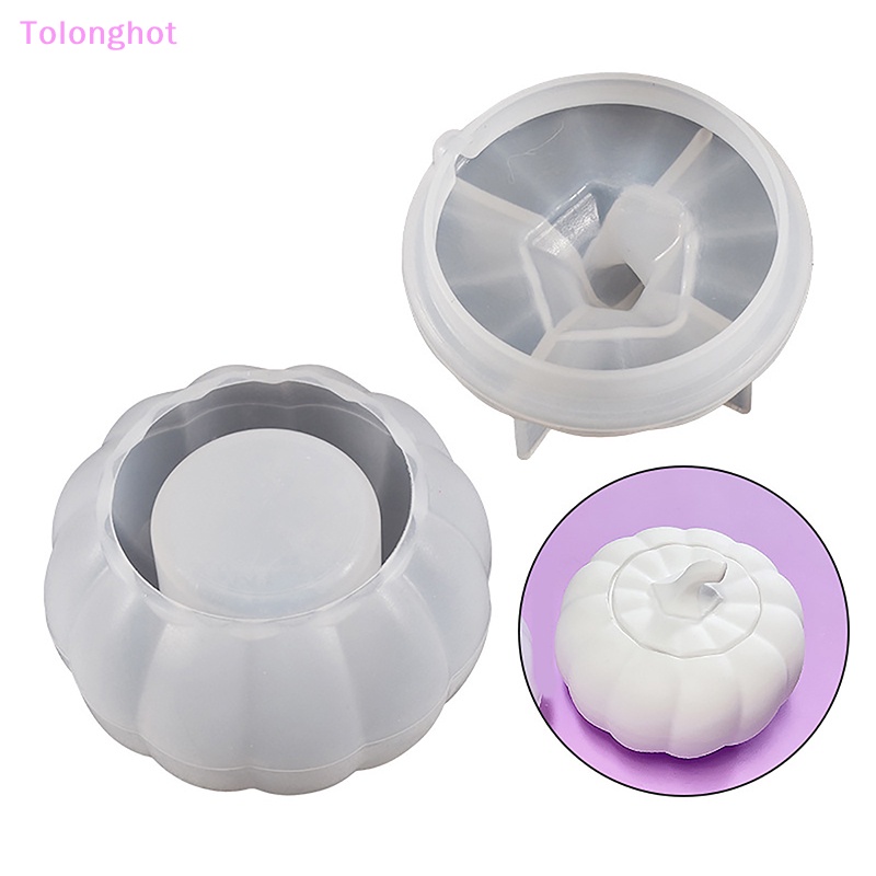 Tolonghot&gt; Toples Labu Dengan Tutup Cetakan Silikon Halloween Kotak Penyimpanan Perhiasan Plester Cetakan DIY Buatan Tangan Plester Epoxy Resin Kerajinan Tangan Hadiah Pesta well