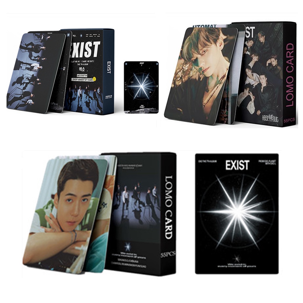55pcs /box 2023 EXO Eksis Photocards Album Kartu Lomo Laser Solo Kpop Collection