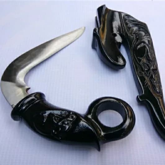 PROMO/ pisau kerambit minang warna full hitam pisau tradisional