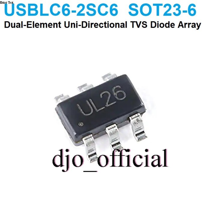 UL26 USBLC6-2SC6 UL2G TVS Protection ESD Diode SMD Dioda Sot23-6