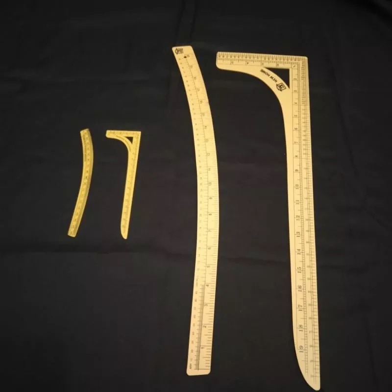 . Penggaris Pola Jahit besar+mini  Mistar Pola Kerung  Leher Ketiak Pinggul / kebutuhan menjahit ..,