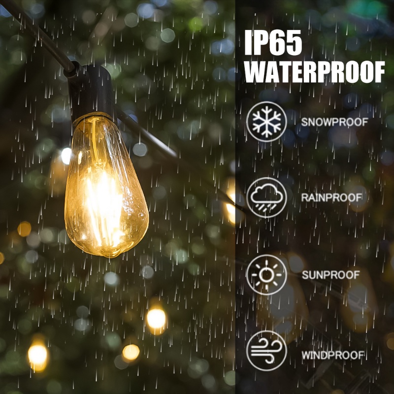 Yard Pub Cafe Decor Lighting/Perlengkapan Pengganti Lampu Gantung/Bohlam LED Anti Air Sinar Matahari/Simulasi Flame Flicker Lamp Blubs/ Bohlam Lampu Kaca Bening Vintage