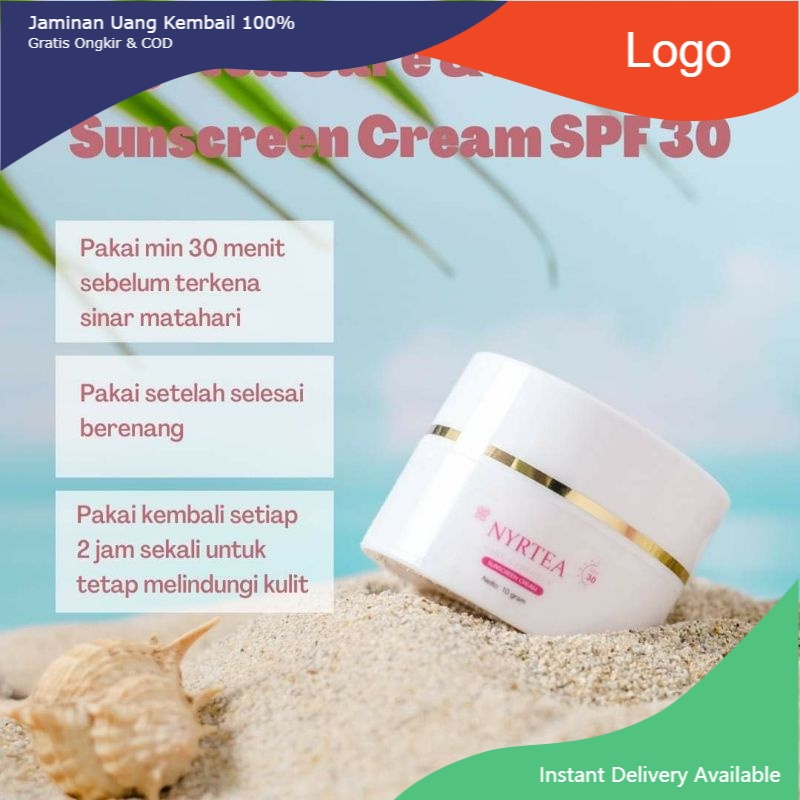 SUNSCREEN CREAM NYRTEA 1 box isi 4pcs .