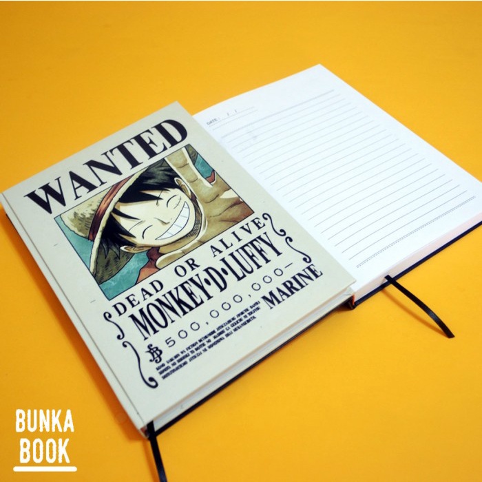 

✨BISA COD✨ -Note Book Wanted Luffy Hardcover Kertas Bergaris A5