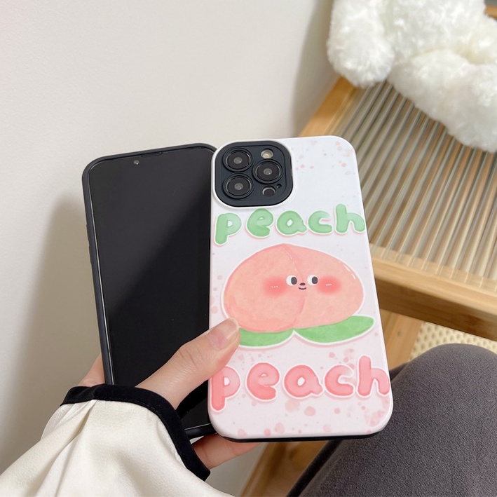 Cute Avocado Peach Hard Plastic Case HP iP iPhone 12 13 14 Pro Max 11 FTD Casing Apple