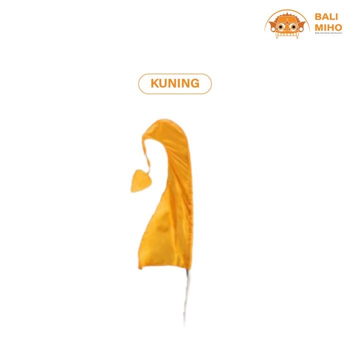 HARGA UNTUK 2 PCS |  Umbul Umbul Bali 60 Cm/Umbul Umbul/Bendera Bali/Penjor Kain/Bendera - Kuning