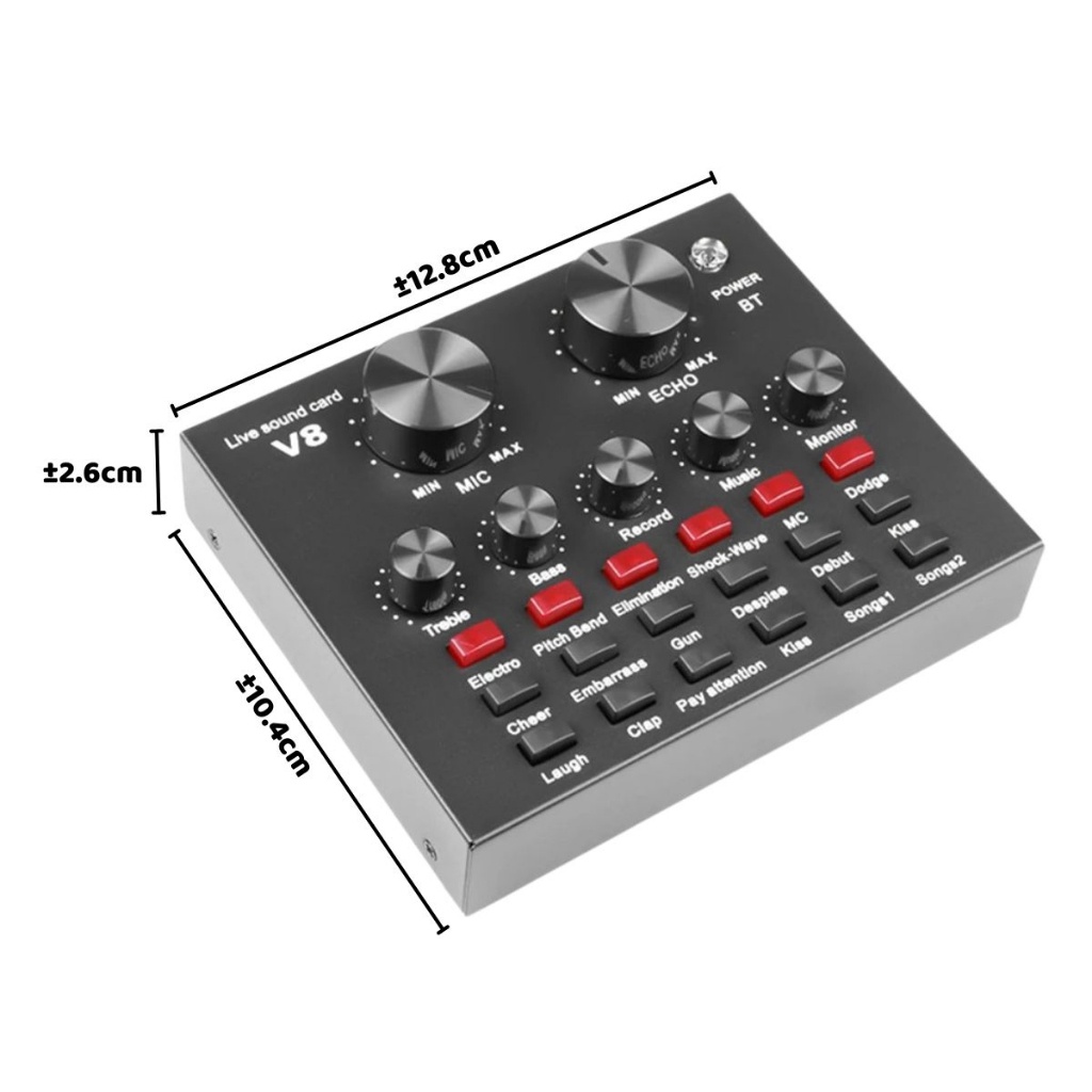 Soundcard v8 Mixer External Soundcard V8 Audio Microphone Singing Live Sound Card V8 Sound Effect