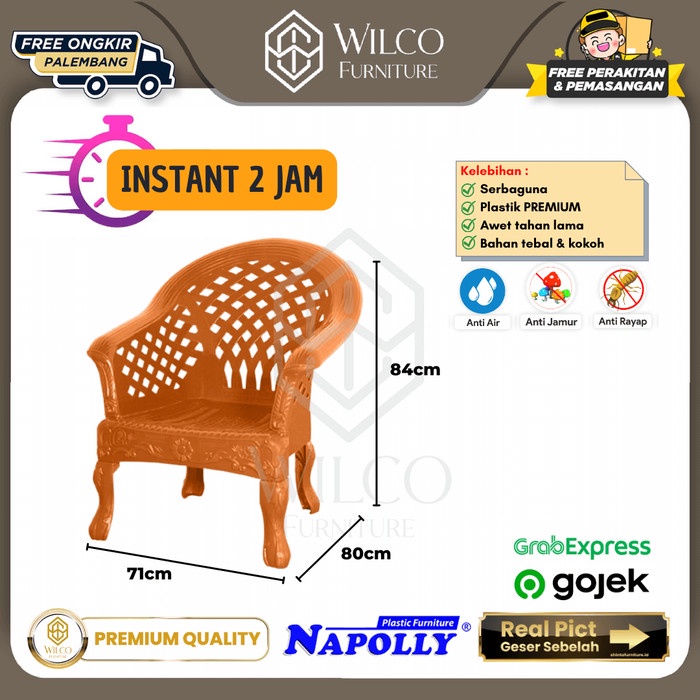 (Instant) Kursi Plastik Napolly / Sofa Tiger 45 / Kursi Teras Plastik