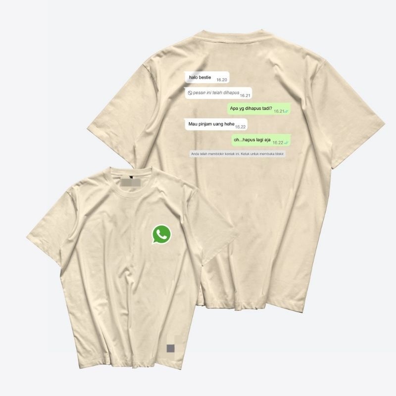 Baju Kaos Chat Whatsapp Viral | Halooo Bro | Halo Bestie Ukuran JUMBO S M L XL XXL XXXL