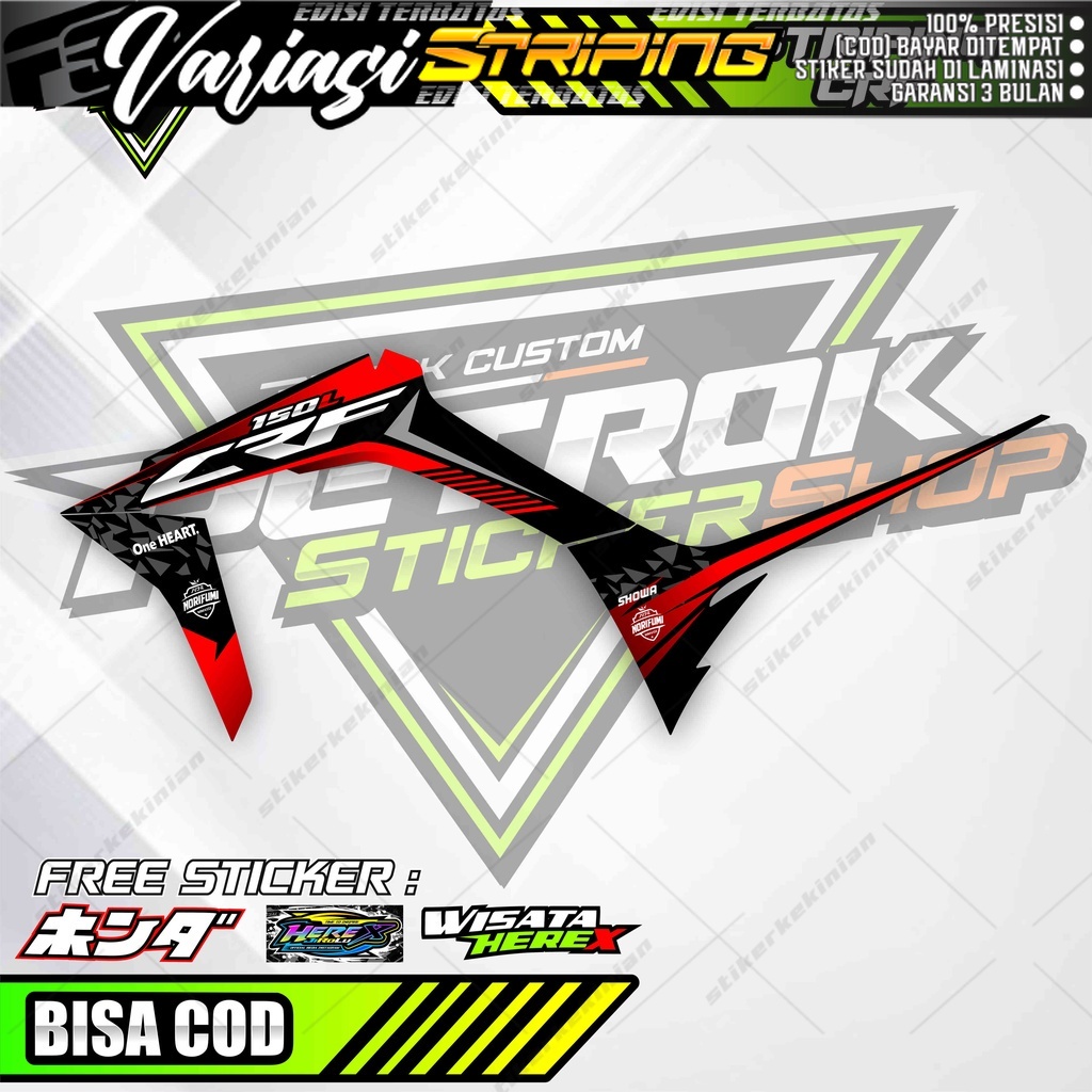 STRIPING VARIASI CRF 150 L / STIKER MOTOR CRF 150 L SUPERMOTO
