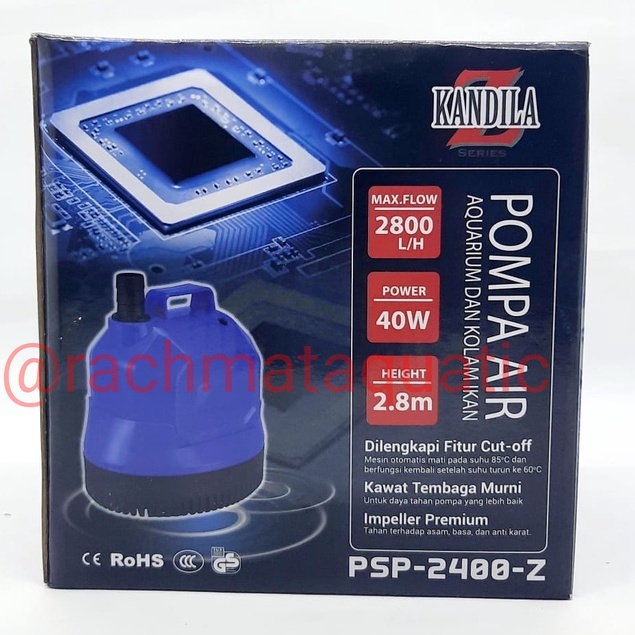 Pompa Air Celup Aquarium Kandila PSP 2400 Z Water Pump 2800 LPH Pompa Air Aquarium 40 WATT