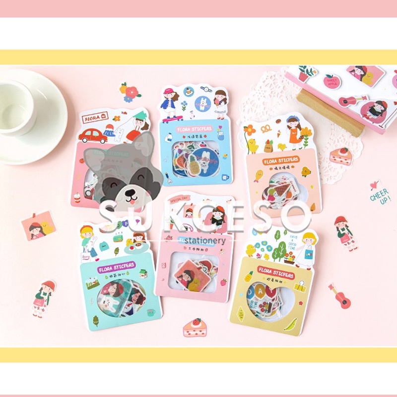 

Fresh and Cute Flora Flake Stickers / Sticker Tempel Gambar Lucu