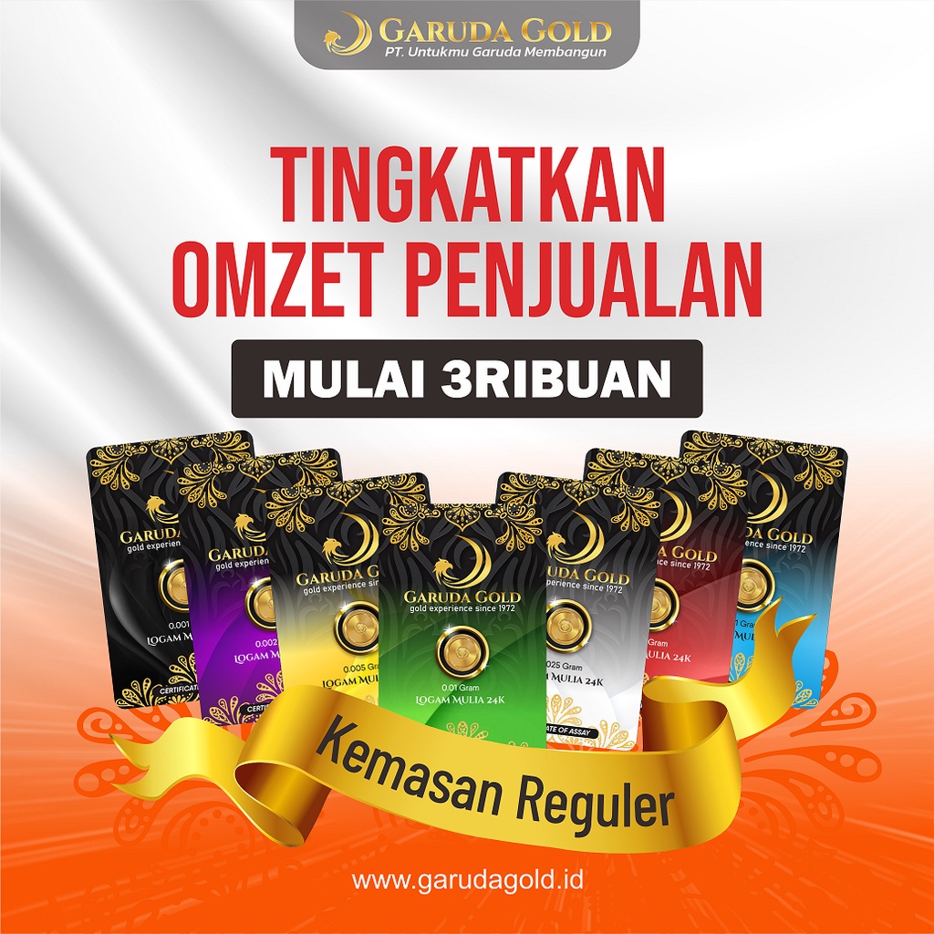 EMAS MINI 0.001gr - 0.1gr LOGAM MULIA 24KARAT DIJAMIN ASLI ORIGINALGARUDA GOLD/ BABYGOLD / MINIGRAM 