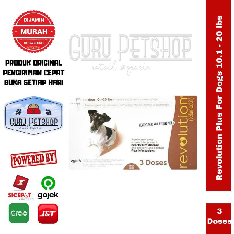 Revolution Brown For Dogs 10,1-20lbs / Obat Tetes Kutu Anjing / Obat Kutu Anjing Revolution Brown