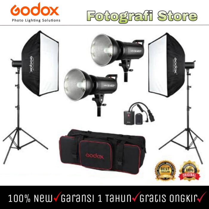 Paket Lampu Studio Flash Godox SK400II SK-400II SK 400II Lengkap