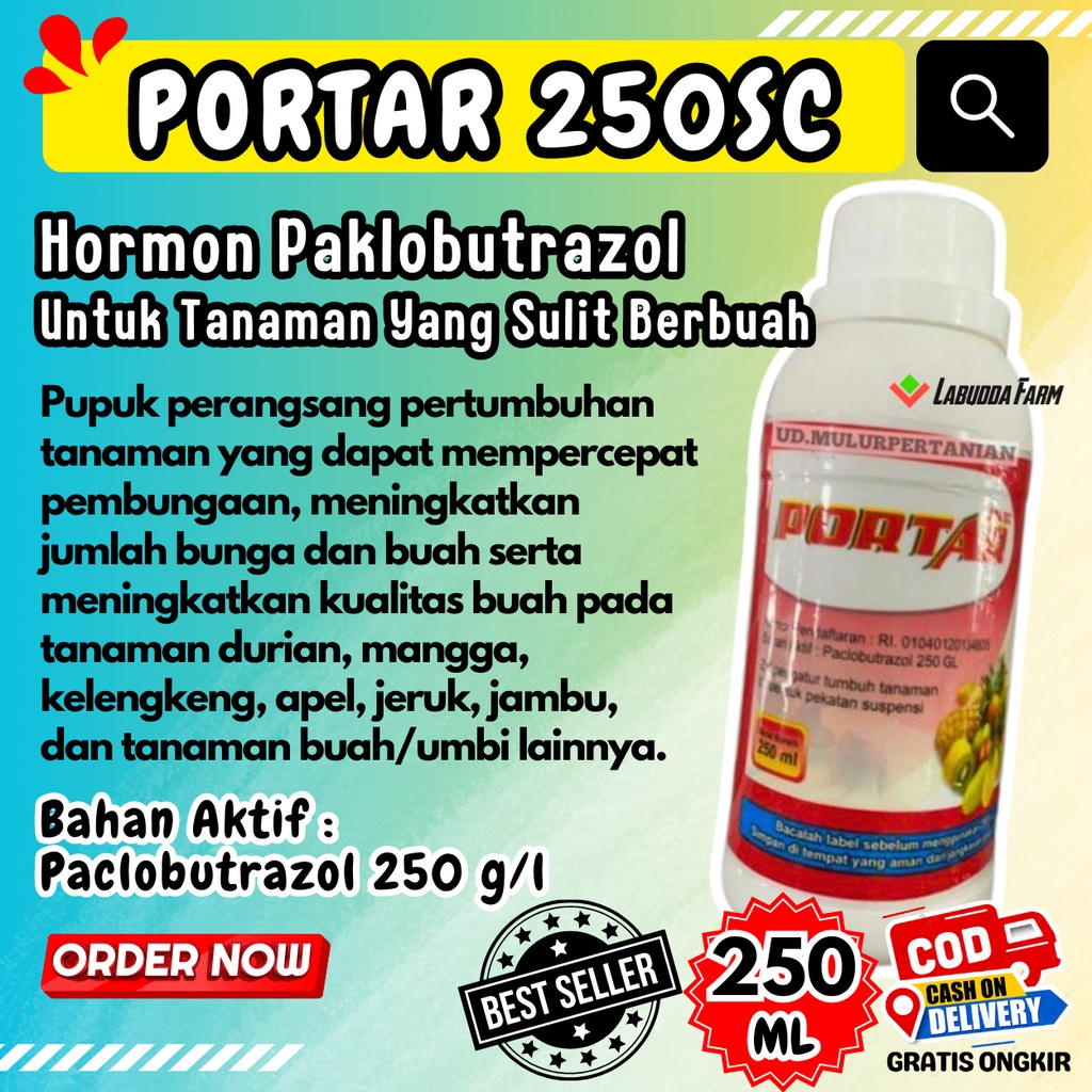 Paklobutrazol Portar 250ml Paclobutrazol Untuk Buah Durian Apel Mangga dan Bawang Merah - Portar 250