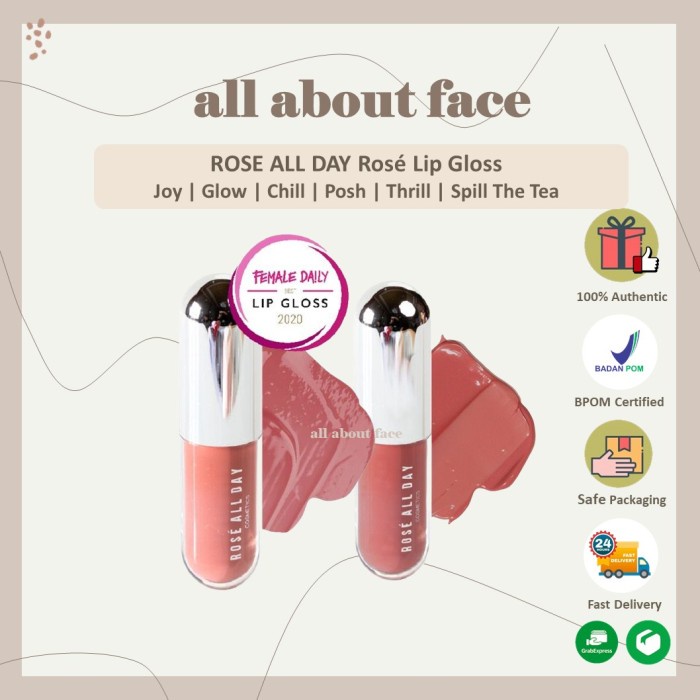 New Rose All Day Lip Gloss | Glow Pill Chill Pill Joy Pill - Glow Pill