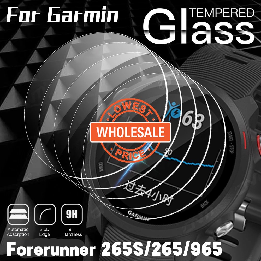 [Harga Grosir] 1PC Tempered Glass Untuk Garmin Forerunner 265S 265965 Pelindung Layar Anti Gores 9H Clear Full Cover Film Smart Watch Aksesoris