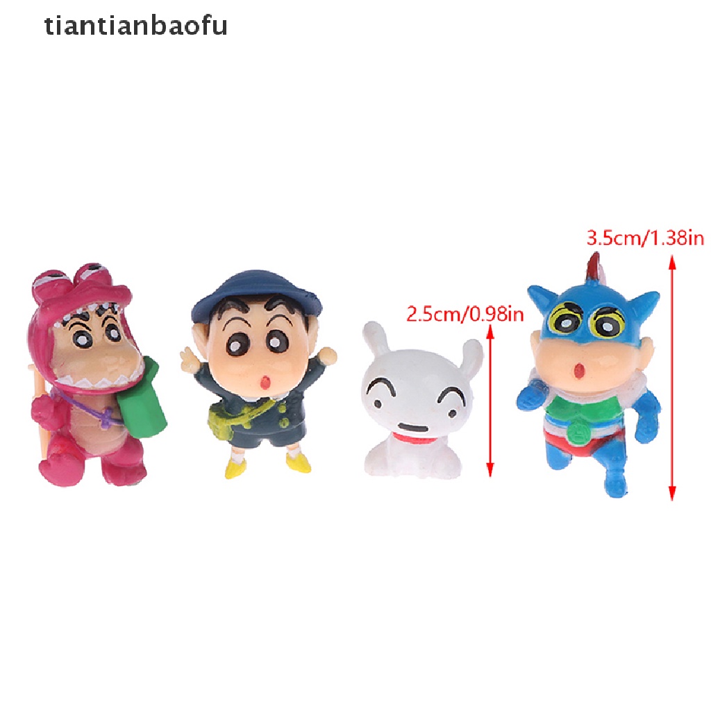 [tiantianbaofu] 8pcs Crayon Shin-Chan Boneka Tokoh Anime Lucu Model Desktop Ornamen Mobil Dekorasi Rumah Mainan Anak Rumah Boneka Boneka Mikro Landscape Ornamen Dekorasi Kue Insert Boutiqu