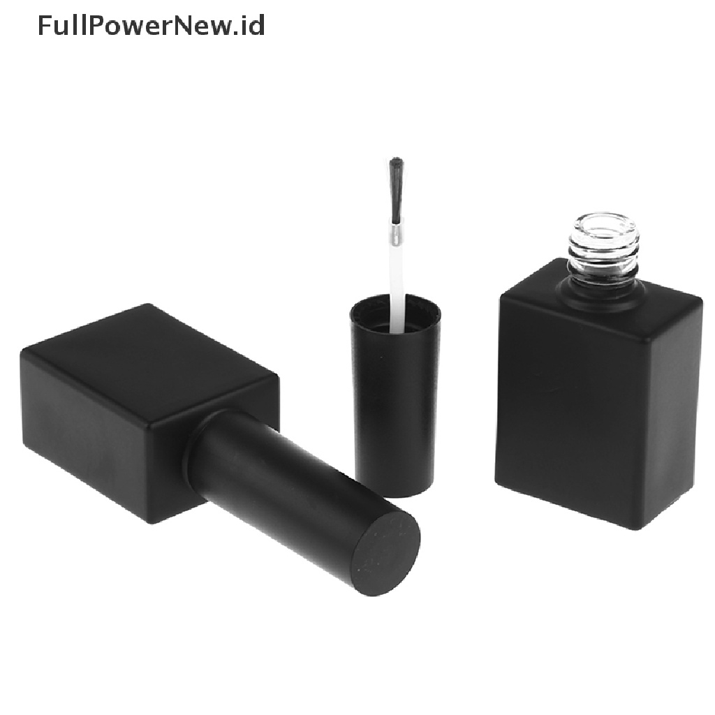 Power 15ml Botol Kaca Kutek Kosong Bentuk Bulat Brush &amp; Cap Refillable ID