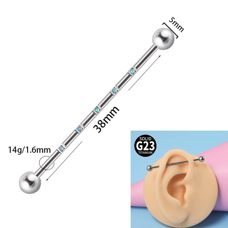 1biji Anting Tusuk Barbel Titanium Hypoallergenic Industrial - 14 Gauge G23 Untuk Pria Dan Wanita