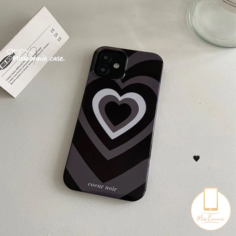 IPHONE Ins Gradiasi Cinta Hati Ponsel Case Kompatibel Untuk Iphone11 12 14 13 Pro Max7 8 Plus XR X XS Max SE 2020 Lembut Tpu Glossy Halus Penutup Belakang