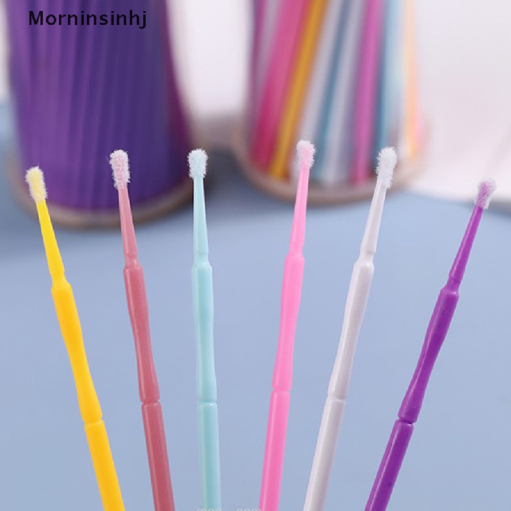 Mornin 100pcs /pack Sikat Mikro Yang Dapat Ditekuk Aplikator Microbrush Sekali Pakai Eyelash id