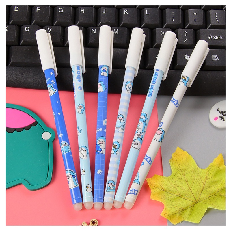 

6pcs Pena Pulpen Pen Magic Bisa Dihapus Tinta Biru GoK-ST0288
